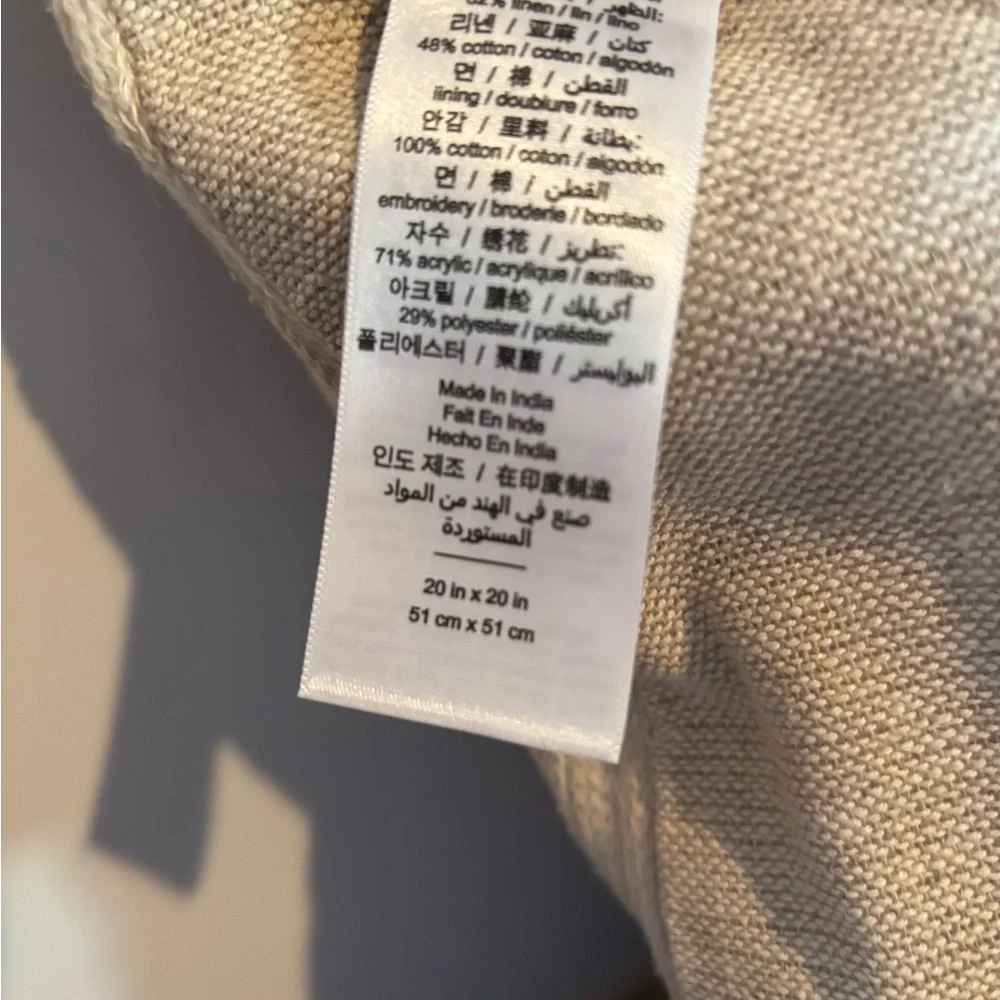 West Elm Set of Pillow Forms 20” x 20” w/Diagonal Zippers